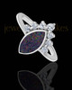 Ladies Loyola Black Blaze Opal Silver Ash Ring