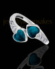 Ladies Isadora with Teal Silver Ash Ring