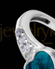 Ladies Isadora with Teal Silver Ash Ring