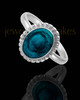 Ladies Carrollton with Teal Silver Ash Ring