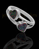 Ladies Finchley Black Blaze Opal Silver Ash Ring