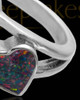 Ladies Finchley Black Blaze Opal Silver Ash Ring