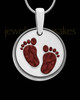 Solid 14K White Gold Tiny Toes Round with Berry Ash Jewelry