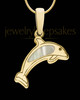 Solid 14K Gold Dainty Dolphin with Linen Ash Jewelry