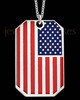 Solid 14K White Gold American Flag Ash Jewelry