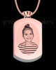 Photo Engraved Rose Gold Plated Stainless Steel Dog Tag Cremation Pendant