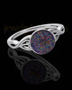 Ladies Abigail Black Blaze Opal Silver Ash Ring