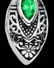 Stainless Decorated Teardrop  with Green Stone Urn Pendant