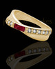 Solid 14K Gold Ladies Botinelli Garnet Pearl Opal Ash Ring