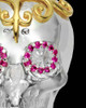 Sterling Silver Day Of The Dead with Pink Stones Cremation Necklace