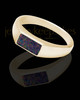 Solid 14K Gold Men's Tacoma Black Blaze Opal Ash Ring