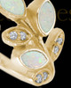 Solid 14K Gold Ladies Felicity Crushed Linen Opal Ash Ring