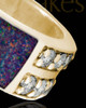 Solid 14K Gold Men's Lennox Black Blaze Opal Ash Ring