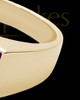 Solid 14K Gold Men's Dumaine Crushed Linen Opal Ash Ring
