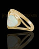 Solid 14K Gold Ladies Tennyson Crushed Linen Opal Ash Ring