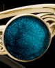 Solid 14K Gold Ladies Abigail with Teal Ash Ring