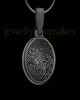 Black Plated Oval Thumbprint Pendant With Signature