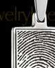 Sterling Silver Rectangle Thumbprint With Signature Pendant