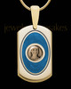 14K Gold Photo Dog Tag with Indigo Ash Jewelry