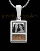 Sterling Silver Photo Rectangle with Driftwood Ash Jewelry