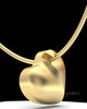 Gold Plated Small Natural Heart Permanently Sealed Cremation Pendant