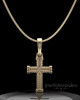 Solid 14k Gold Braided Cross Permanently Sealed Keepsake Jewelry