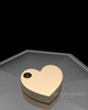 Solid 14k Gold Angled Heart Permanently Sealed Keepsake Jewelry