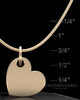 Solid 14k Gold Angled Heart Permanently Sealed Keepsake Jewelry