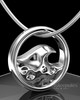 Sterling Silver Ocean Waves Permanently Sealed Keepsake Jewelry