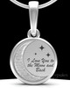 Sterling Silver Moon and Back Permanently Sealed Keepsake Jewelry