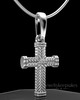 Sterling Silver Braided Cross Permanently Sealed Keepsake Jewelry