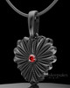 Black Plated Rodeo Birthstone Heart Permanently Sealed Keepsake Jewelry