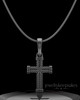 Black Plated Braided Cross Permanently Sealed Keepsake Jewelry