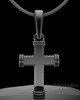 Black Plated Braided Cross Permanently Sealed Keepsake Jewelry