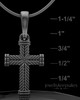 Black Plated Braided Cross Permanently Sealed Keepsake Jewelry