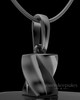 Black Plated Twisted Rectangle Permanently Sealed Keepsake Jewelry