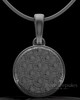 Black Plated Patterned Round Permanently Sealed Keepsake Jewelry