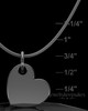 Black Plated Angled Heart Permanently Sealed Waterproof Keepsake Jewelry