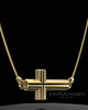 Gold Plated Horizontal Cross Permanently Sealed Keepsake Jewelry