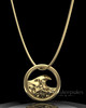 Gold Plated Ocean Waves Permanently Sealed Keepsake Jewelry