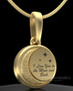 Gold Plated Moon and Back Permanently Sealed Keepsake Jewelry