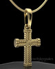 Gold Plated Braided Cross Permanently Sealed Keepsake Jewelry