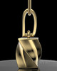 Gold Plated Twisted Rectangle Permanently Sealed Keepsake Jewelry