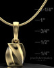 Gold Plated Twisted Rectangle Permanently Sealed Waterproof Keepsake Jewelry