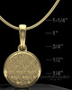 Gold Plated Patterned Round Permanently Sealed Waterproof Keepsake Jewelry