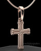 Rose Gold Plated Braided Cross Permanently Sealed Keepsake Jewelry