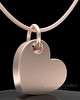 Rose Gold Plated Angled Heart Permanently Sealed Keepsake Jewelry