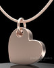 Rose Gold Plated Angled Heart Permanently Sealed Keepsake Jewelry