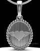 Solid 14K White Gold Oval In Love Permanently Sealed Keepsake Jewelry