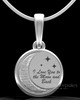 Solid 14k White Gold Moon and Back Permanently Sealed Keepsake Jewelry